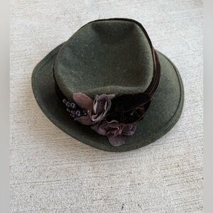 Vintage Toucan Green 100% Wool Hat, Made in USA